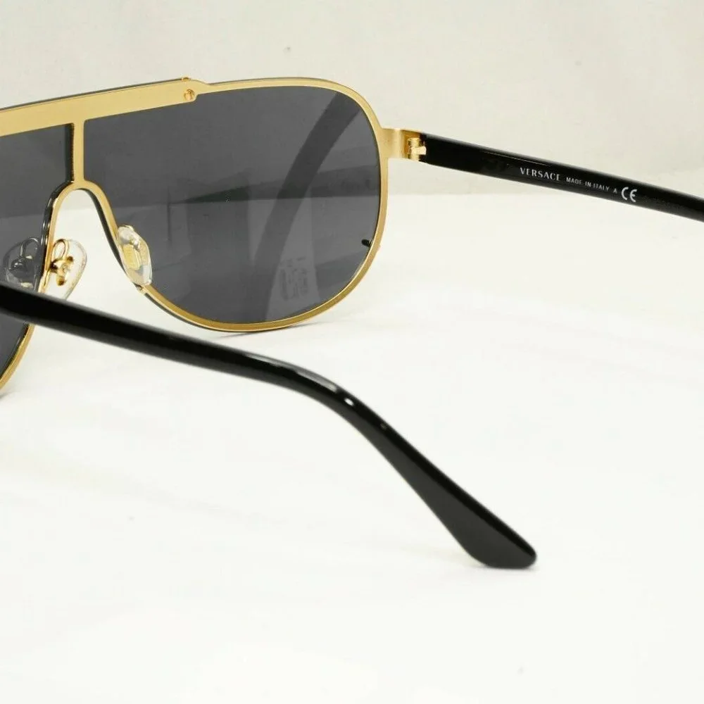 Versace Black Shield Men's Visor Sunglasses